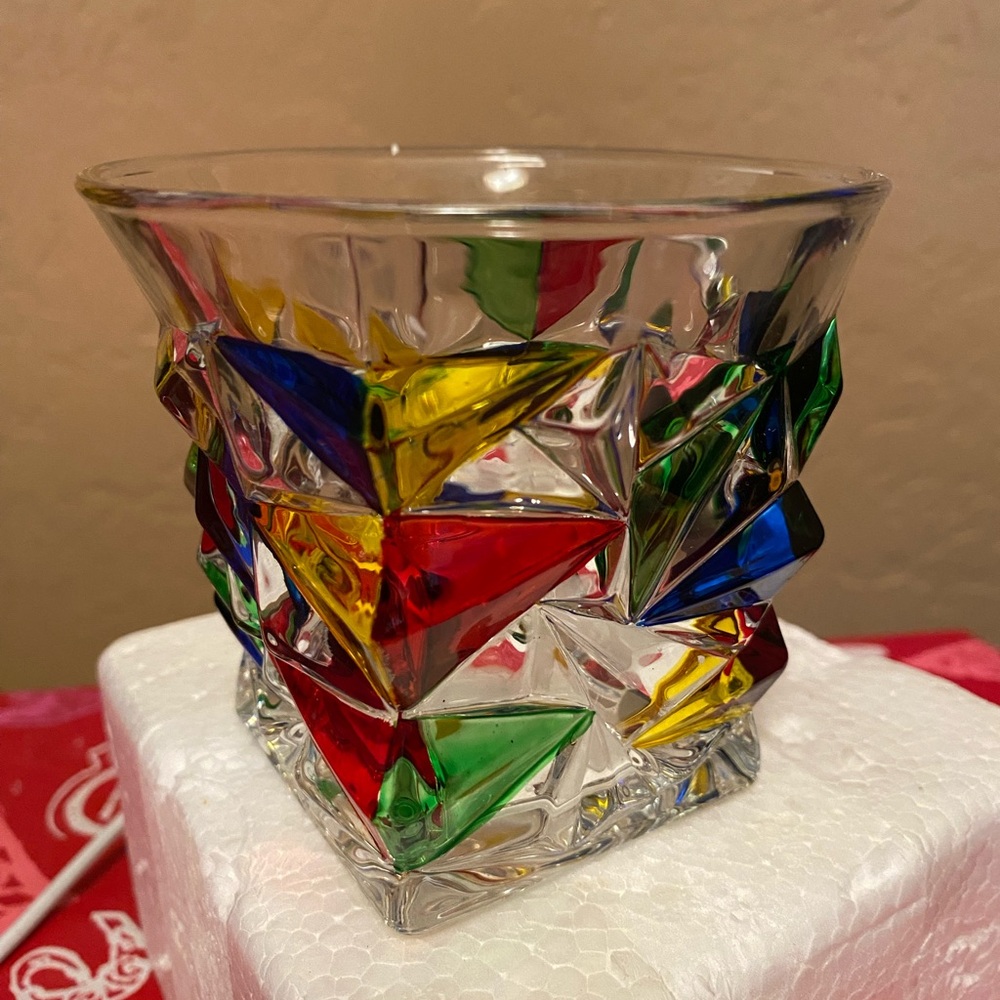 Zecchin Crystal Murano Glass - Handpainted/Handmade in Italy. Whiskey Tumbler